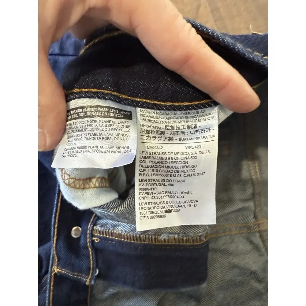 Levi's 517 Jeans Mens Size 44x30‎ Dark Blue Wash Denim Bootcut Western Cowboy
